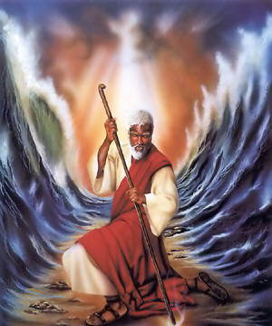 Moses parting red sea