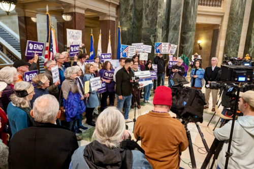 activists rallying for fair maps at the capitol