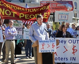 WDC Executive Director addressing the rally.