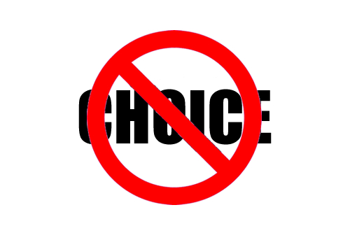 Prohibt Symbol Over the Word Choice