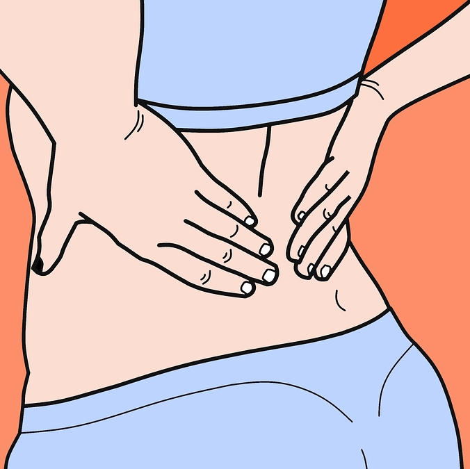 Figure with back pain