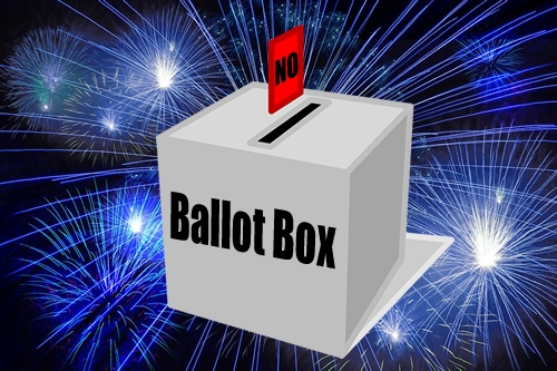 Vote No Ballot Box Fireworks