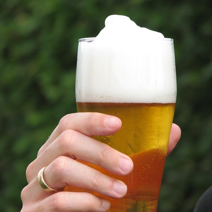 Beer Held Aloft