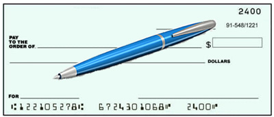 Blank Check with Pen