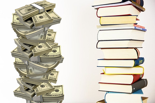 Stack of Cash, Stack of Books