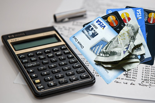 Budget, Calculator, Credit Cards and Cash