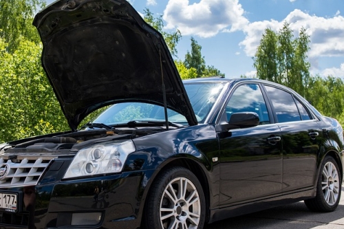 Car with Open Hood