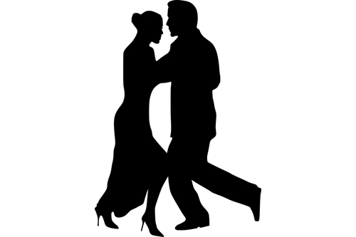 Dancing Couple in Silhouette