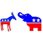 Democratic Donkey and Republican Elephant