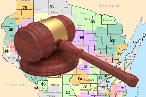 Gavel on Top of Assembly District Map