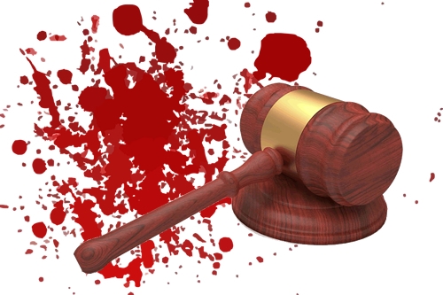Gavel with Blood Spatter