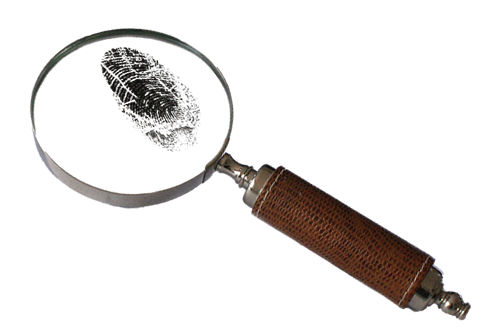 Magnifying Glass and Fingerprint