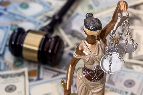 Lady Justice Gavel and Cash