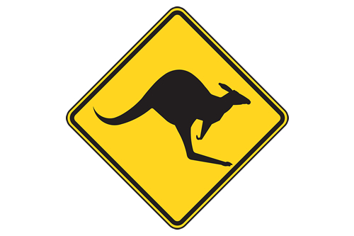 Kangaroo Warning Sign