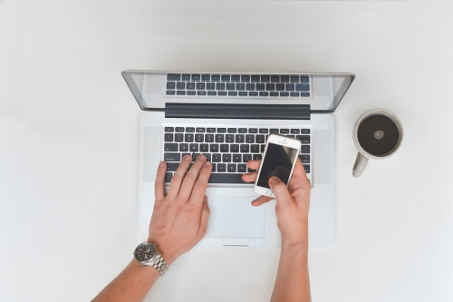 Laptop and Phone