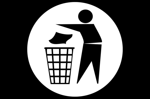 Man Throwng Away Waste Paper