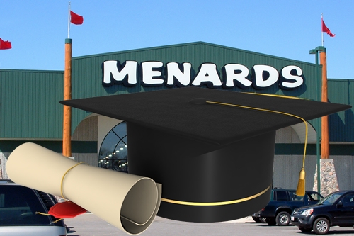 Menards Store, Diploma and Mortar Board