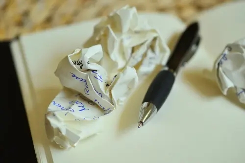 Crumpled Note and Pen