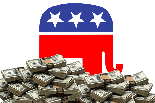 Republican Elephant with Money