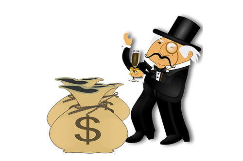 Rich Man with Bag of Money
