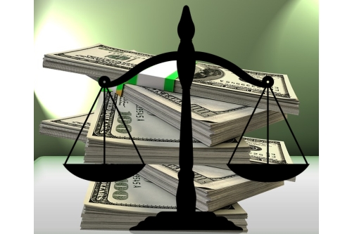 Scales of Justice with Cash