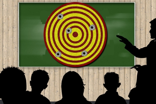 Target on Classroom Chalkboard