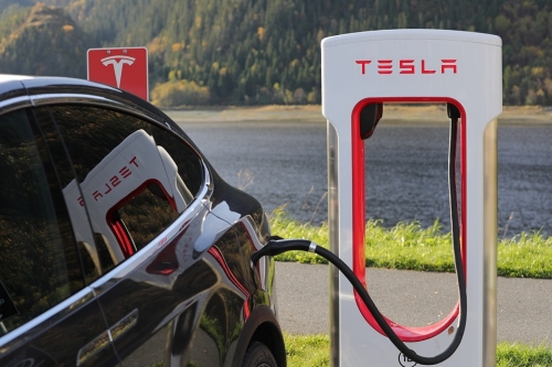 Tesla car recharging