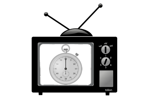 TV with Stopwatch on Screen