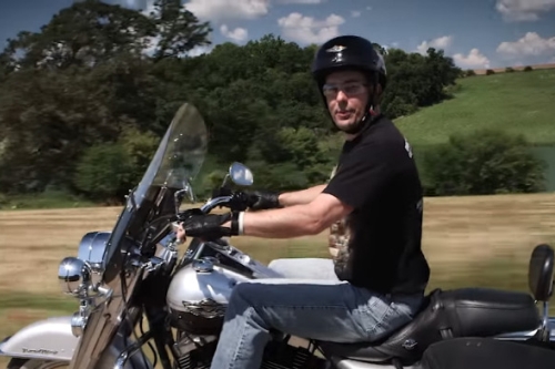 Governor Scott Walker on a motorcycle