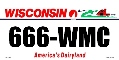 Wisconsin License Plate: 666-WMC