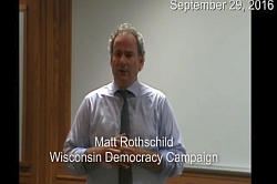 Matt Rothschild Speaking to the Racine Coalition on Peace and Justice